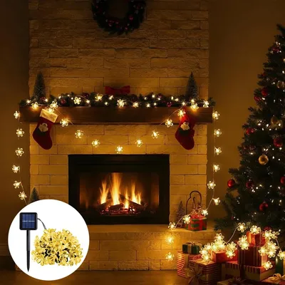 Produktbild von Solar Kirschblüten Lichterkette 11m, 60 LEDs, warmweiß, 8 Modi mit Memory, dekorativ & romantisch, für Hochzeit, Garten, Balkon & Terrasse
