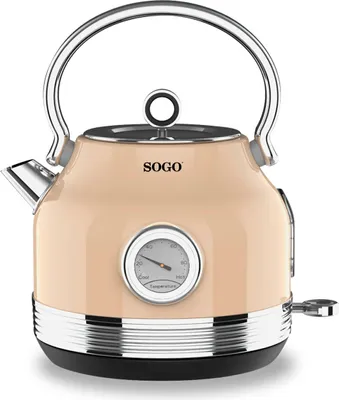 Obrázok produktu pre Sogo KET-SS-7765, 1,8 L, Béžová, Nerezová oceľ, Nastaviteľný termostat, Indikátor úrovne vody, Zabezpečenie proti prehriatiu