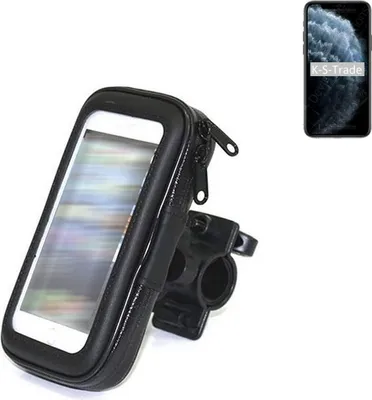 Produktbild von K-S-Trade Fahrrad-Halterung kompatibel mit Apple iPhone 11 Pro Max Handy-Halterung Halter Lenkstange Fahrradhalterung Motorrad Bike Mount