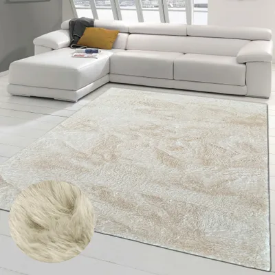Obrázek produktu pro Měkký koberec do ložnice - načechraný - béžový rozměr - 140 x 200 cm