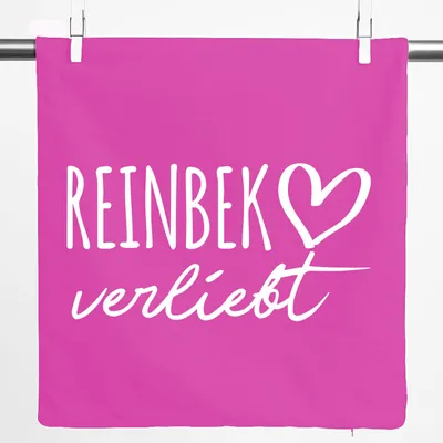 Produktbild von Huuraa Kissenbezug Reinbek verliebt 40x40cm Fuchsia Baumwolle Dekokissenbezug Geschenkidee