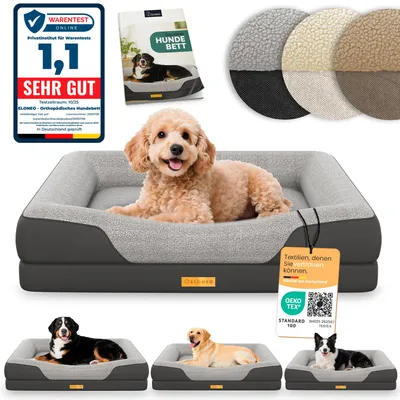 Produktbild von ELONEO Orthopädisches Hundebett, Größe S - Grau