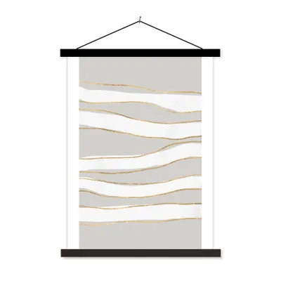 Produktbild von MuchoWow® Textilposter Linie - Abstrakt - Muster 60x80 cm mit schwarzem Rahmen - Plakathalter