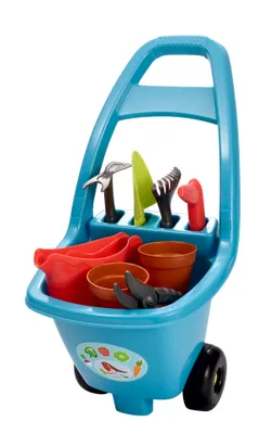 Immagine prodotto di Carrello da giardino con attrezzi, vasi e annaffiatoio