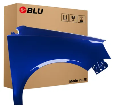Obrázek produktu pro BLU Blatník náhrada pro VW Volkswagen Polo 9N3 IV 4 LIFT LD5Q Pravý Modrý SchattenBlau | 2005-2009 | Přední | Lakovaný | Připravený k montáži | Pozink