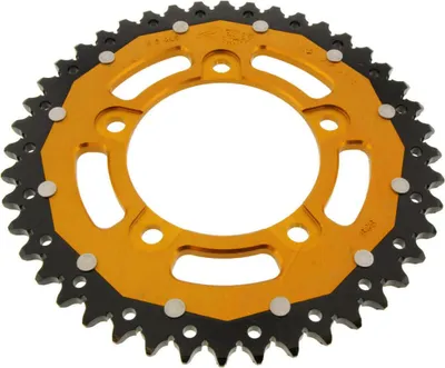 Obrázok produktu pre Korunkové koleso ZF 44 zubov 525 čierna zlatá dvojitá ZFD-702-44-GLD pre Aprilia