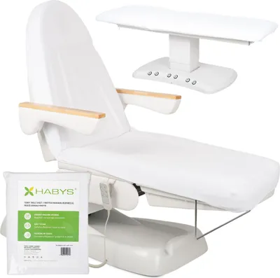 Obrázek produktu pro Habys Frottee potah pro kosmetické lehátko Masážní stůl Masážní lehátko | 70×190 cm | s gumou a šňůrkami | Napínací prostěradlo Wellness SPA | Bílá