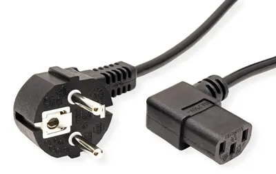 Image de TECLINE Netzanschlusskabel, Schukostecker / Kaltgerätebuchse abgewinkelt, schwarz, 1,8 m