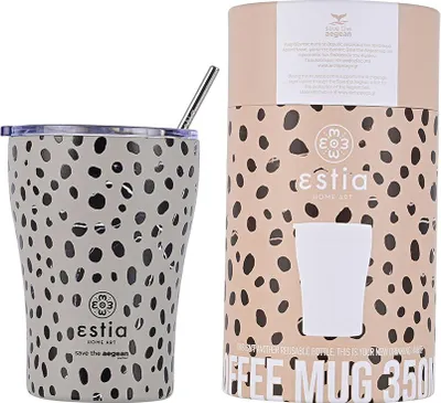 Obrázok produktu pre ESTIA | Termohrnček - 350 ml - viacfarebný izolovaný hrnček - so slamkou