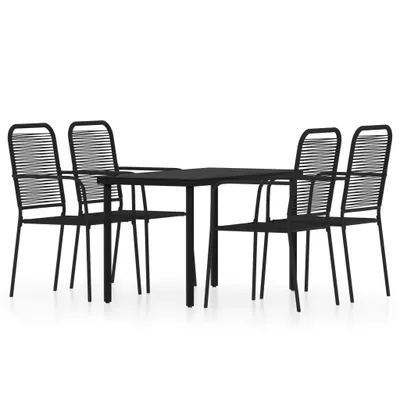 Immagine prodotto di vidaXL Set da pranzo da giardino 5 pezzi nero