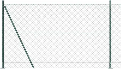 Produktbild von Grüne Zaunpfosten aus Stahl und PVC 10 x 1,4 m mit 60 x 60 mm Maschendraht für Garten und Terrasse