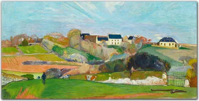 Produktbild von Coloray - Bild aus Glas - 120x60 cm - gehärtetes Glas glasblock mit bild wohnzimmer Küche Dekoration wanddekoration - Landschaft Gauguin in Le Pouldu