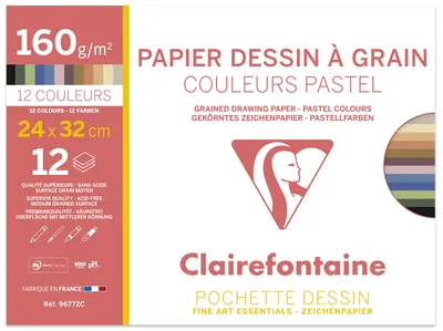 Produktbild von Clairefontaine 3329680967722, Kunstpapier, 160 g/m², 12 Blätter