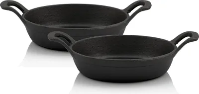 Produktbild von BBQ-Toro Gusseisen Servierpfännchen Set, 2 Stück, Ø 20 cm, rund, Gusspfanne, Bratpfanne