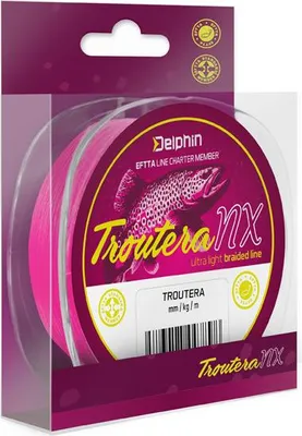 Produktbild von DELPHIN TROUTERA NX, 135m, 0,05mm, 1.7kg / 3,75lbs, rosa, Geflochtene Angelschnur, 101006155
