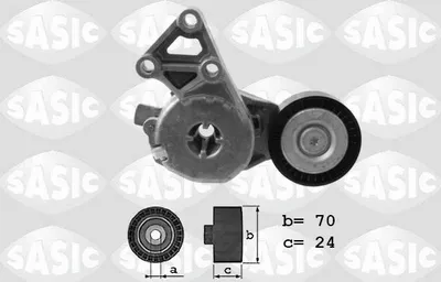 Produktbild von SASIC 1626037 Riemenspanner Keilrippenriemen für VW Golf IV Schrägheck (1J1) Ø70mm Rolle