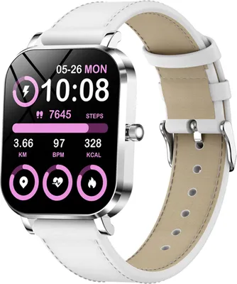 Zdjęcie produktu dla Damski inteligentny zegarek sportowy z metalową obudową i wyświetlaczem 1,75" Obsługa połączeń BT Monitorowanie zdrowia Srebrzystobiały