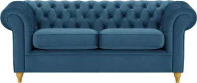 Produktbild von SLF24 - Dreisitzer-Sofa Chesterfield - blau - Velluto 11