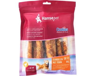 Produktbild von Hundesnack Hansepet Kaurollen mit Huhn XL 450g Kauartikel