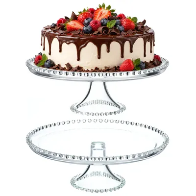 Immagine prodotto di Alzata per dolci KADAX, 32 cm, vetro, torta, frutta, vassoio decorativo su una gamba, Immagine generata dall'IA