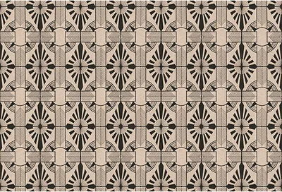 Produktbild von Tadessi Fototapete | Modern | 4.00 m  x 2.70 m | Beige | Schwarz | Wandbild | Digitaldruck