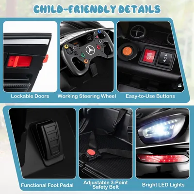 Image de Voiture électrique pour enfants - 12 V - Trois vitesses - Éclairage LED et musique - Avec télécommande