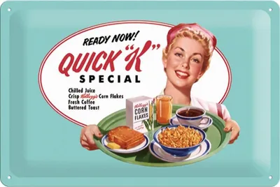 Produktbild von Nostalgic-Art - Blechschild 20 x 30cm - Kellogg´s Quick "K"