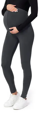 Image de Leggings de grossesse longs en viscose BE-02 de Be Mammy (Graphite, S)