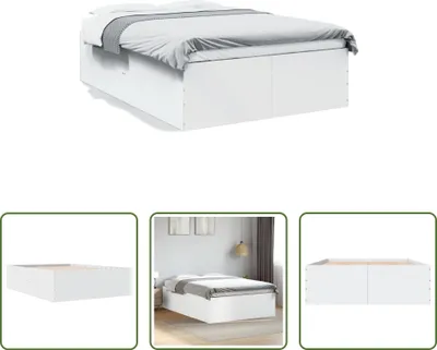 Produktbild von The Living Store Bettgestell Weiß 140x200 cm Holzwerkstoff
