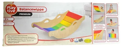 Produktbild von Holz Balancewippe, in Regenbogenfarben von Playtive
