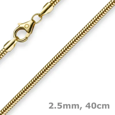 2-5mm-Schlangenkette-585-Gelbgold-40cm