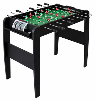 Obrázok produktu pre Relaxdays, stolný futbal, rozmer: 73,5 x 91,5 x 45,5 cm, futbalový stolík pre deti aj dospelých, 3 loptičky, počítadlo gólov, čierna farba