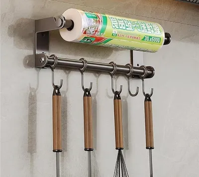 Produktbild von Wandmontierter Organizer aus Edelstahl für Küchenutensilien, Töpfe, Pfannen und Kochgeschirr