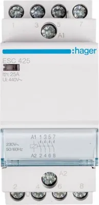 Productafbeelding van Hager installatieschakelaar, 25A, 4 polen, 230V, 1 stuk.