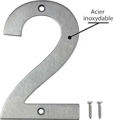 Produktbild von Famanu Hausnummer 10 cm x 6,4 cm - Silber