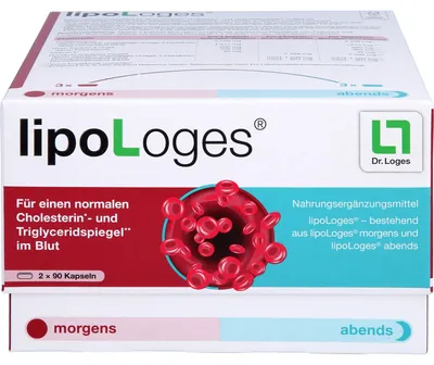 Produktbild von lipoLoges Kapseln zur Unterstützung eines normalen Cholesterin- und Triglyceridspiegel im Blut, 180 St. Kapseln