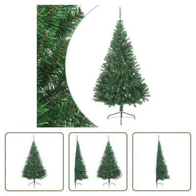 Obrázok produktu pre The Living Store Umelý polovičný vianočný stromček so stojanom zelený 180 cm PVC