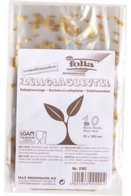 Obrázok produktu pre FOLIA 290 Folia Cellglasbeutel mit Weihnachtsdruck - 9,5 x 16 cm, 10 Stück