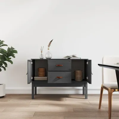 Zdjęcie produktu dla vidaXL Kredens szary 110x40x78 cm lite drewno sosnowe