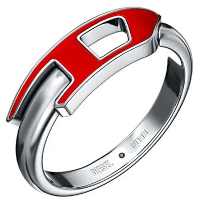 Productafbeelding van Modieuzere stalen ring met logo DX1688040