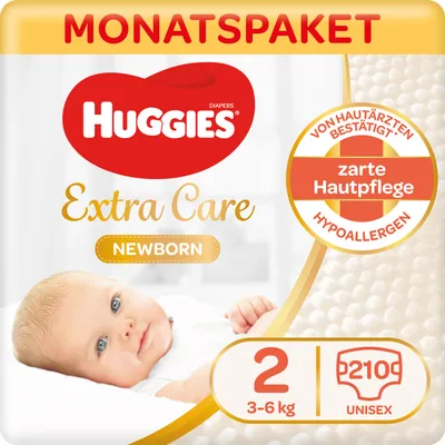 Produktbild von Huggies Newborn Babywindeln Windeln für Neugeborene Größe 2 (3-6 kg) 210 Stk.