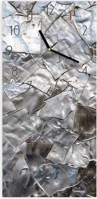 Produktbild von Wanduhr aus Glas mit Motiv Metallisches Mosaik- 30 x 60 cm - inkl. Aufhängesystem