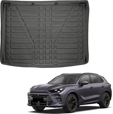 Image de Tapis De Coffre Sur Mesure Pour Cupra Terramar Depuis 2024, Noir, Antidérapant, Bord Haut, Toutes Saisons