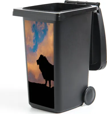 Produktbild von MuchoWow® Mülltonnenaufkleber Löwe - Sonnenuntergang - Wild 38x80 cm - Behälteraufkleber - Mülleimer-Aufkleber - Container-Aufkleber
