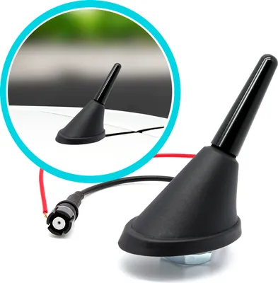 Produktbild von Kurz Stabantenne Dachantenne KFZ 3cm + Antennenfuß RAKU 2 SET Adapter Auto passend für Universal
