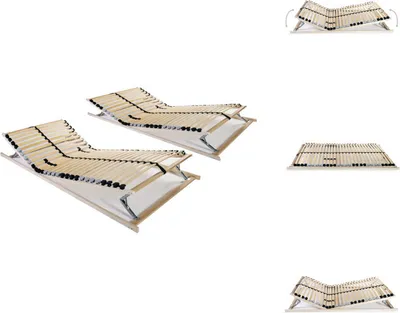 Produktbild von vidaXL Lattenroste 2 Stk. mit 28 Latten 7 Zonen 80 x 200 cm -  Betten & Bettgestelle