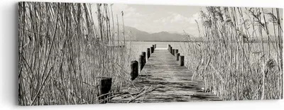 Produktbild von Bild auf Leinwand - Leinwandbild - Einteilig - Brücke Pier Sepia - 90x30cm - Wand Bild - Wanddeko - Wandbilder - Leinwanddruck - Bilder - Wanddekoration - Leinwand bilder - Wandbild - AB90x30-4928