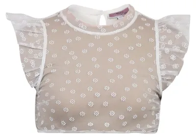 Produktbild von MarJo Damen Dirndlbluse Berghof hochgeschlossen Flügelarm ecru Größe 40
