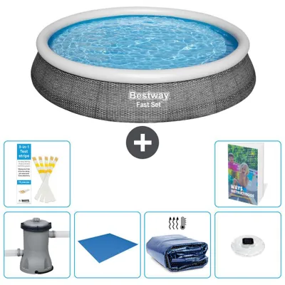 Image de Bestway Fast Set, piscine ronde - 396 x 84 cm - 5 pièces, modèle S272