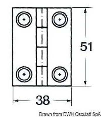 Immagine prodotto di Cerniera trapezoidale 51x38mm , 1 pezzo